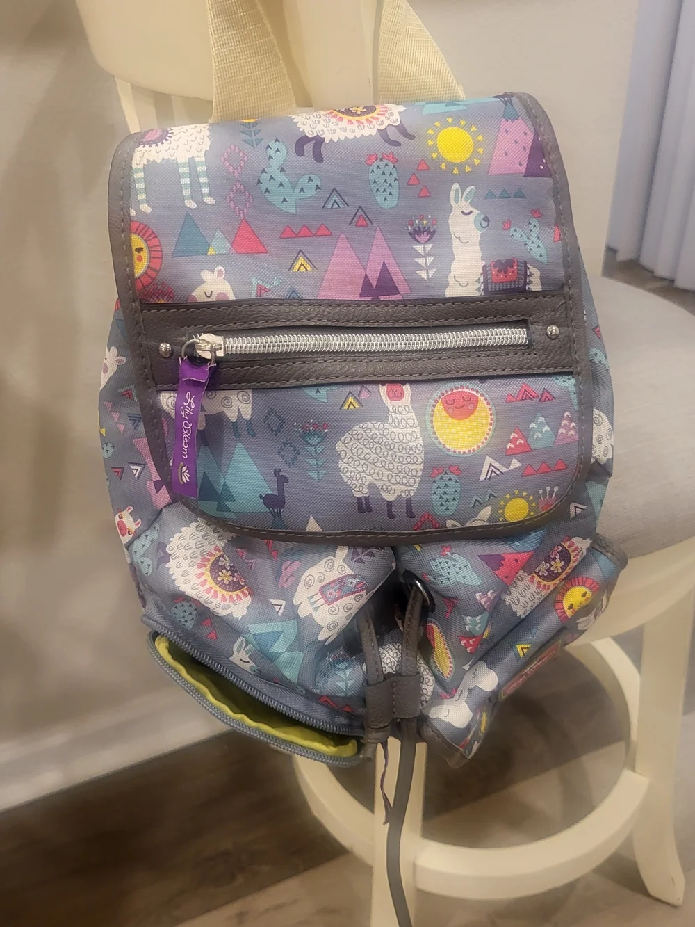Lily Bloom Purple Llama Print Backpack